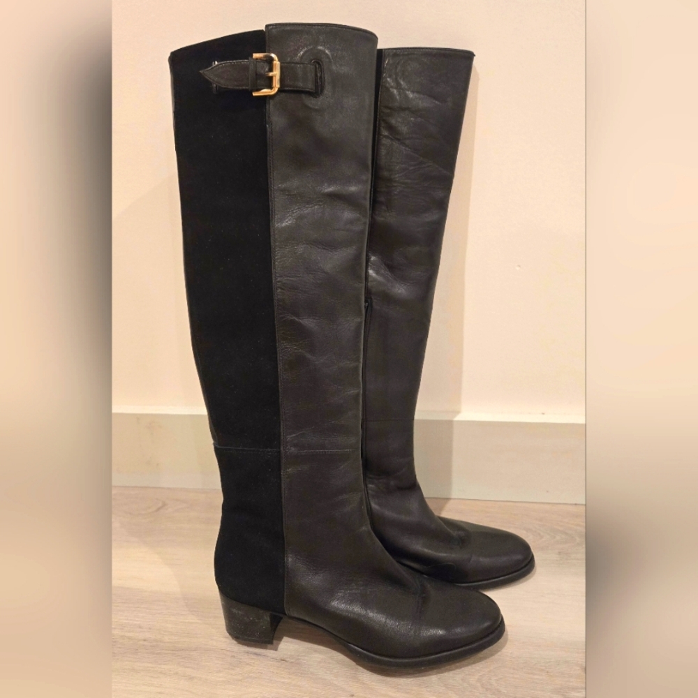 Leather and Suede black boots